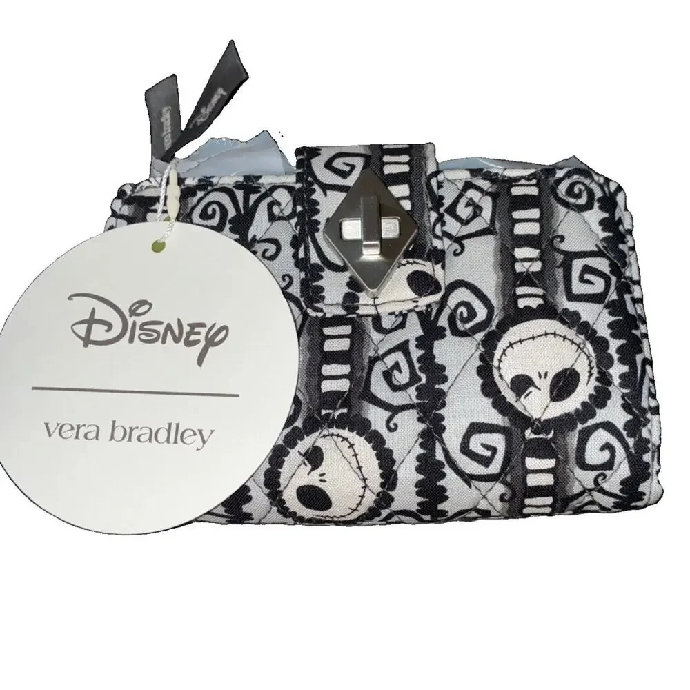 Vera Bradley Disney The Nightmare Before Christmas Small Turnlock Wallet Stripe